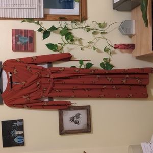 Red flowered jumpsuit